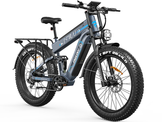 Blue Alaska Pro dual battery fat tire electric bike — front three-quarter view