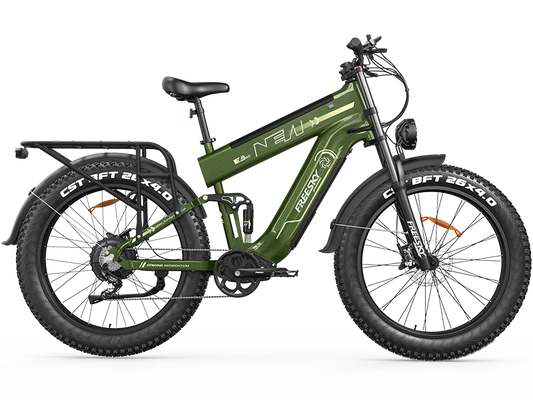 Green Alaska Pro dual battery fat tire electric bike — side view